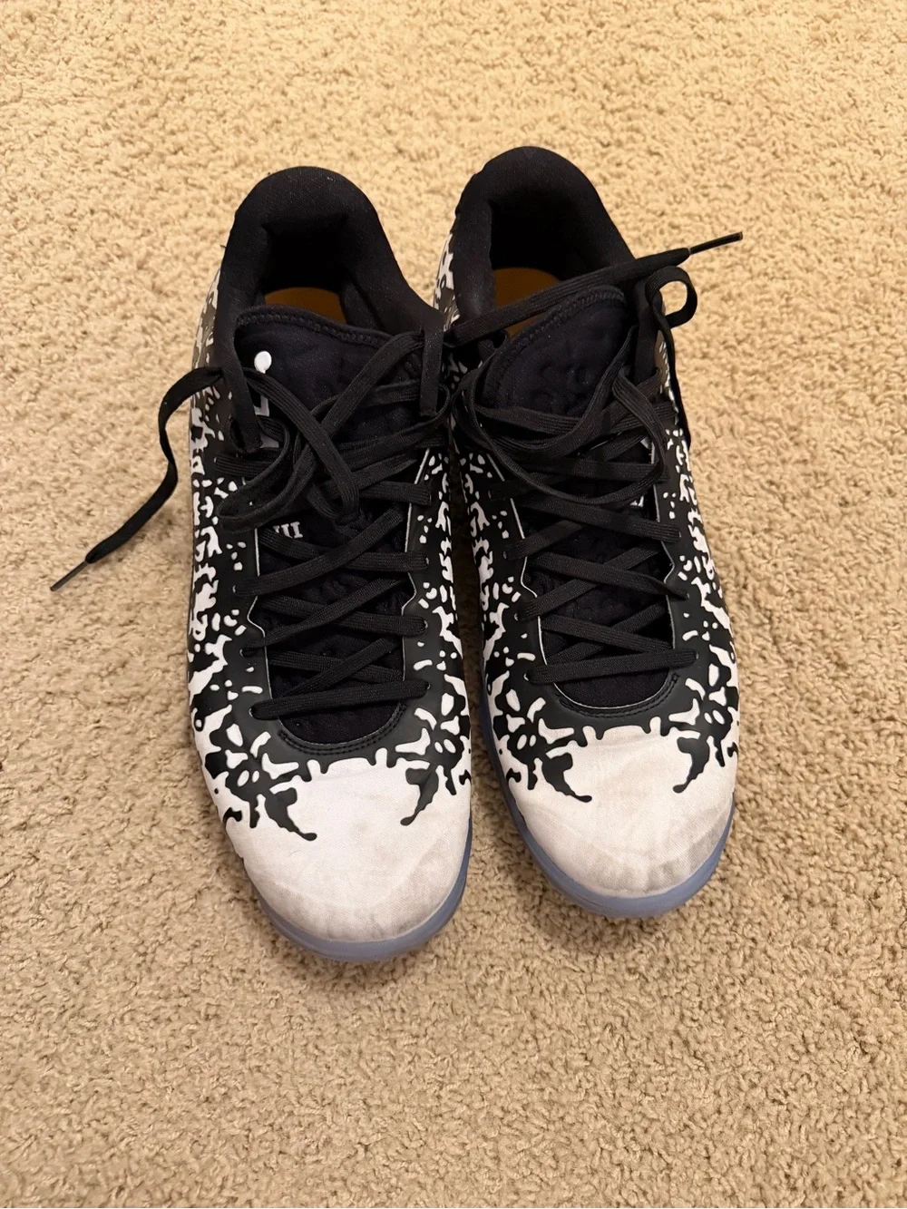 Men's Jordan Zion 3 Black and White Patterned Athletic Shoes Size 13